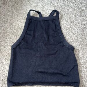 Black Ribbed Tank Top
